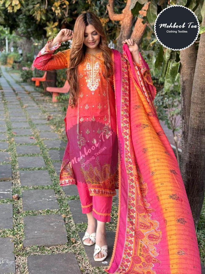 1324 A And B Mehbob tex Embroidery Cotton Pakistani Suits Wholesale Market In Surat